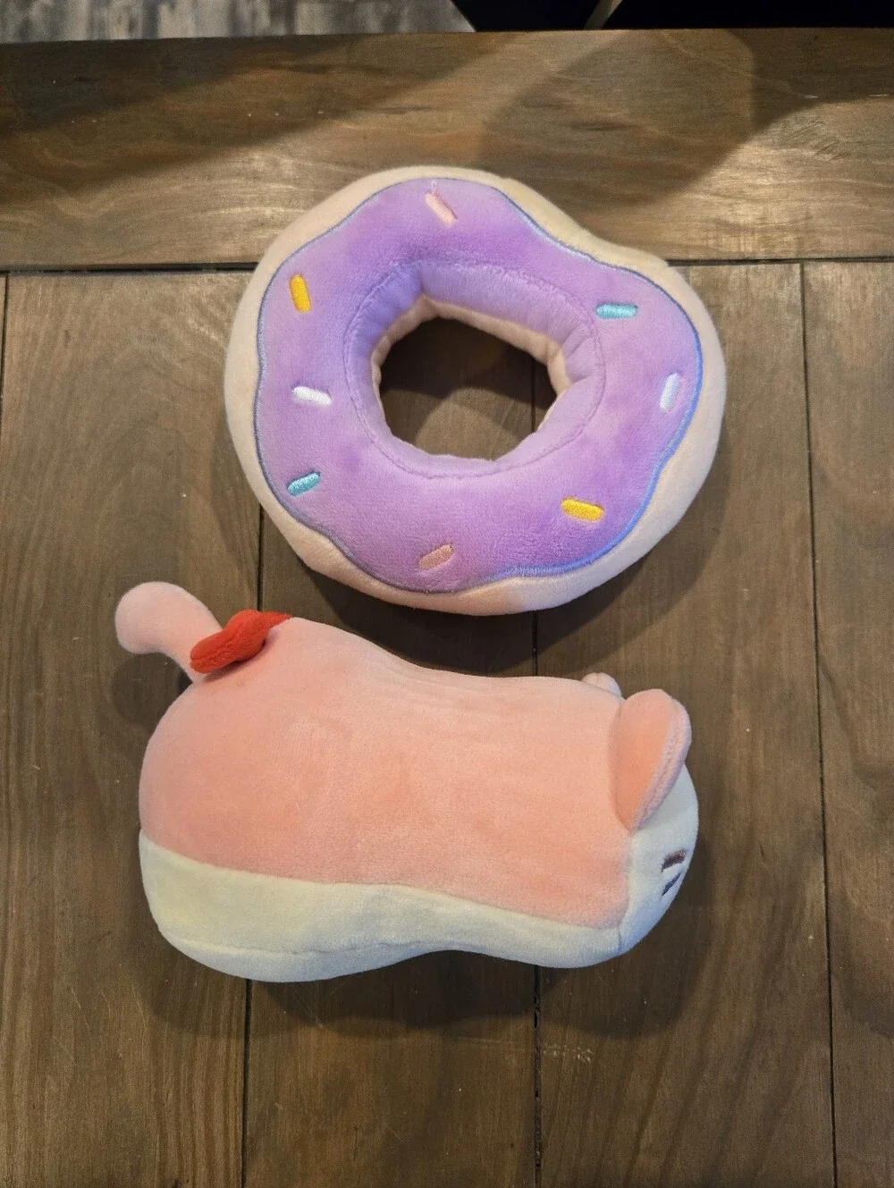 Kawaii Anirollz Cat And Donut Plush Set Pink Purple Cream